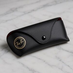 Ray-Ban Hard Shell Sunglasses Case Black with Red Interior And Cleaning Cloth